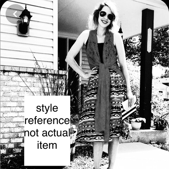 LuLaRoe frosted ruby red lace elegant Joy vest - Picture 3 of 7